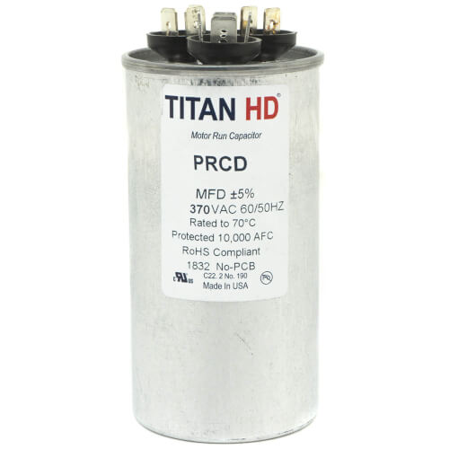 Main product image of 60/5 MFD Round Dual Motor Run Capacitor (370V)