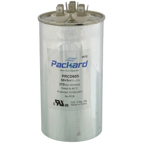 Main product image of 370V Round Dual Run Capacitor (60/5 MFD)