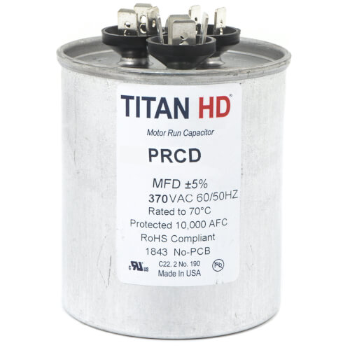 Main product image of 80/5 MFD Round Dual Motor Run Capacitor (370V)