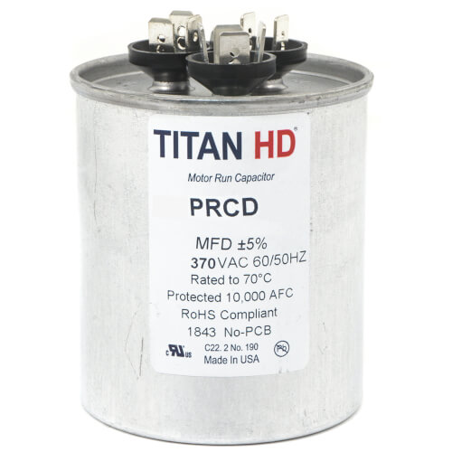 Main product image of 80/7.5 MFD Round Dual Motor Run Capacitor (370V)