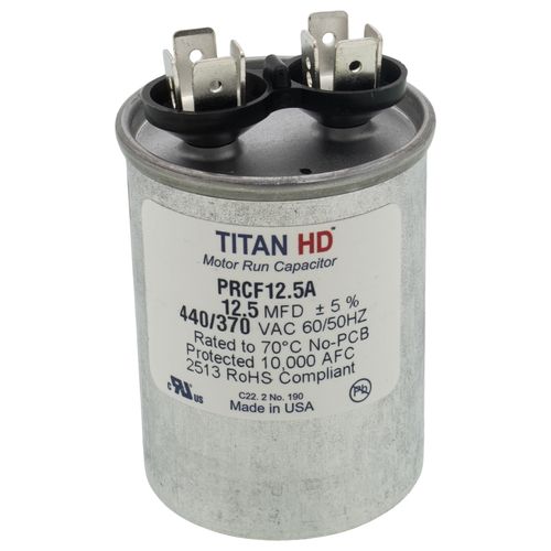 Main product image of 12.5 MFD Round Motor Run Capacitor (440/370V)