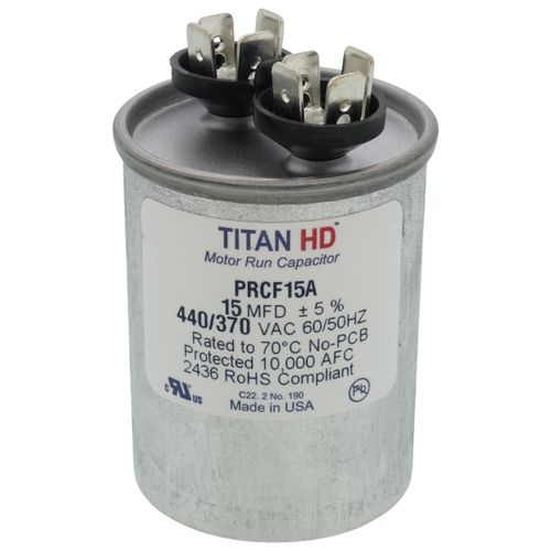 Main product image of 15 MFD Round Motor Run Capacitor (440/370V)