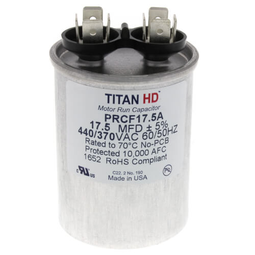 Main product image of 17.5 MFD Round Motor Run Capacitor (440/370V)