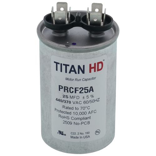 Main product image of 25 MFD Round Motor Run Capacitor (440/370V)