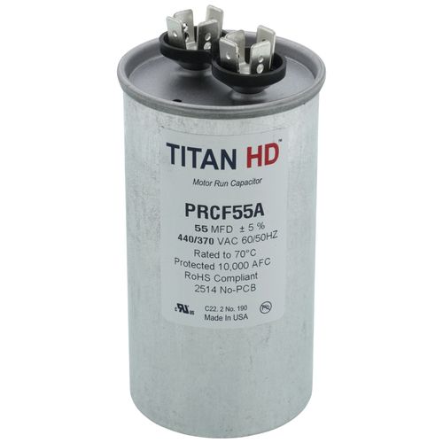 Main product image of 55 MFD Round Motor Run Capacitor (440/370V)