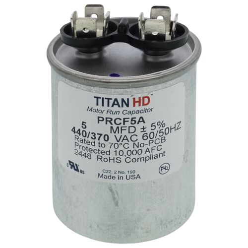 Main product image of 5 MFD Round Motor Run Capacitor (440/370V)