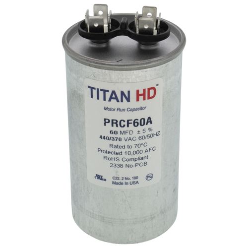 Main product image of 60 MFD Round Motor Run Capacitor (440/370V)