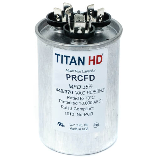 Main product image of 20/15 MFD Round Dual Motor Run Capacitor (440/370V)