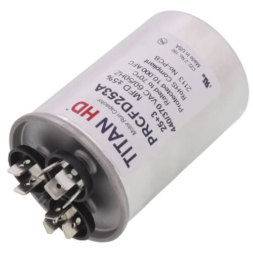 Main product image of 25/3 MFD Round Dual Motor Run Capacitor (440/370V)