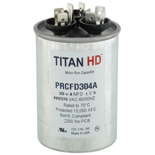 Main product image of 30/4 MFD Round Dual Motor Run Capacitor (440/370V)