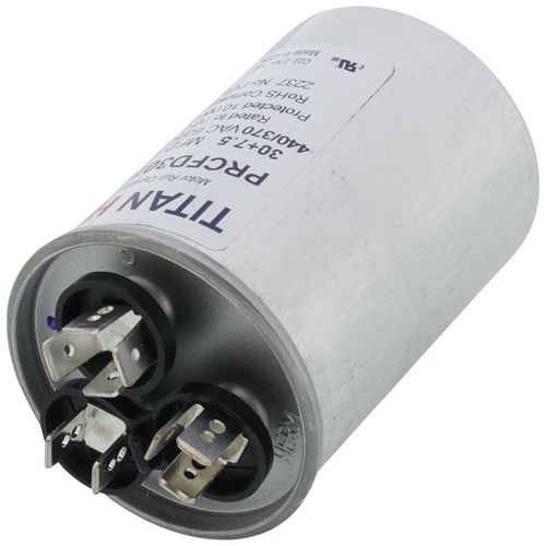 Main product image of 30/7.5 MFD Round Dual Motor Run Capacitor (440/370V)