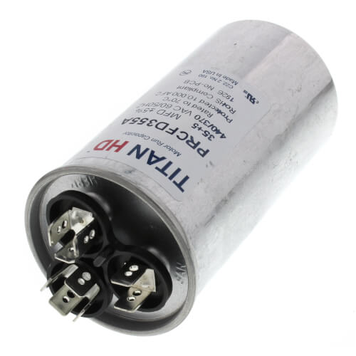 Packard Titan HD 40+5 MFD 370V Round Capacitor - PRCD405A USA-Made With 60,000 Hour Life