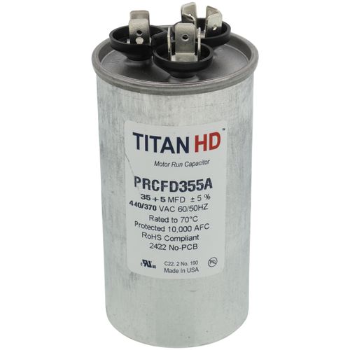 Main product image of 35/5 MFD Round Dual Motor Run Capacitor (440/370V)