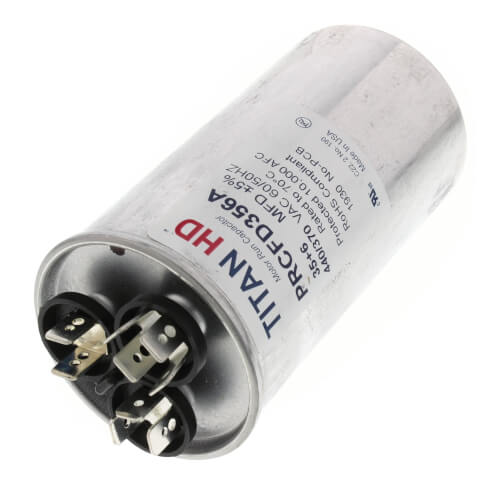Main product image of 35/6 MFD Round Dual Motor Run Capacitor (440/370V)