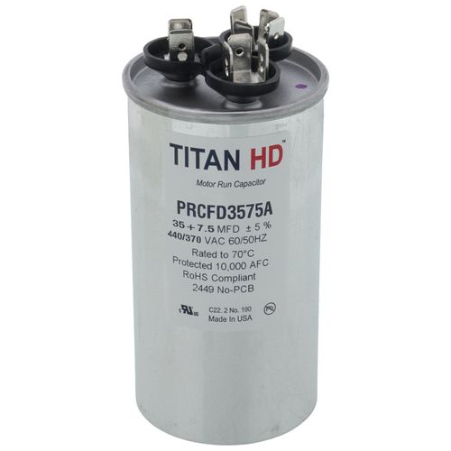 Main product image of 35/7.5 MFD Round Dual Motor Run Capacitor (440/370V)