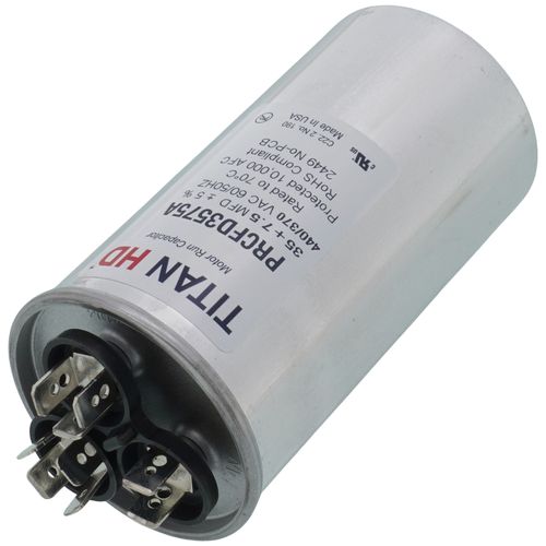 Main product image of 35/7.5 MFD Round Dual Motor Run Capacitor (440/370V)