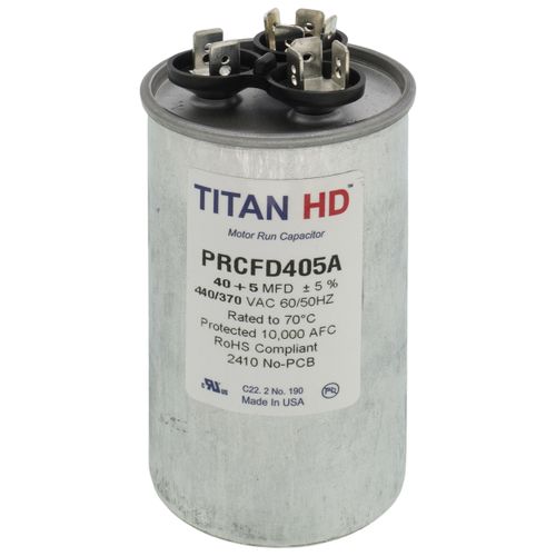 Main product image of 40/5 MFD Round Dual Motor Run Capacitor (440/370V)