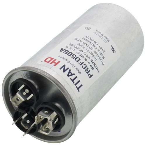 Main product image of 50/5 MFD Round Dual Motor Run Capacitor (440/370V)