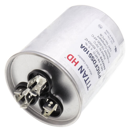 Main product image of 55/10 MFD Round Dual Motor Run Capacitor (440/370V)