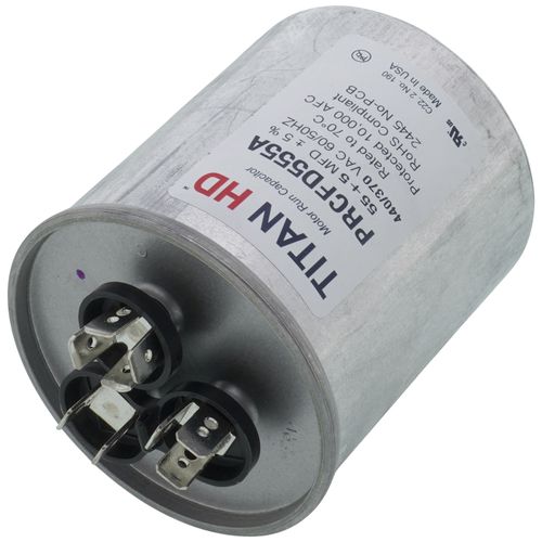 Main product image of 55/5 MFD Round Dual Motor Run Capacitor (440/370V)