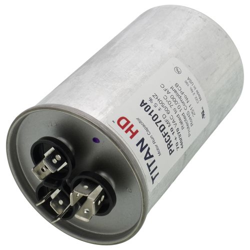 Main product image of 70/10 MFD Round Dual Motor Run Capacitor (440/370V)