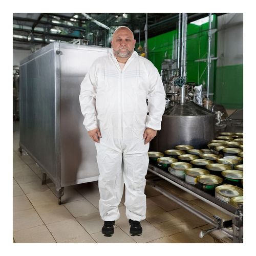 Main product image of ProShield 50 NB127S Coverall w/ Respirator Fit Hood, Elastic Wrists and Ankles, Storm Flap, White, Large (Pack of 25)