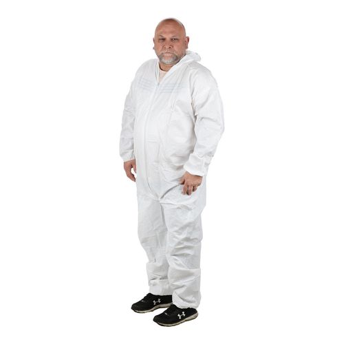 Main product image of ProShield 50 NB127S Coverall w/ Respirator Fit Hood, Elastic Wrists and Ankles, Storm Flap, White, Medium (Pack of 25)