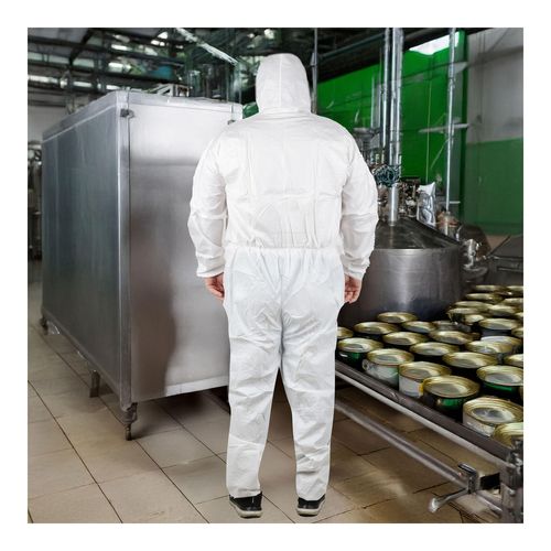 Main product image of ProShield 50 NB127S Coverall w/ Respirator Fit Hood, Elastic Wrists and Ankles, Storm Flap, White, Medium (Pack of 25)
