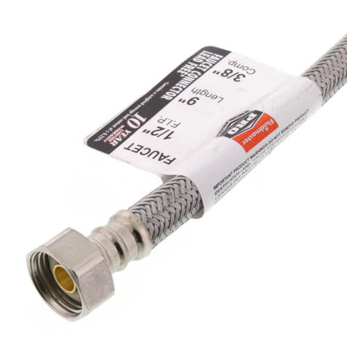 Main product image of PRO1F09 9" Braided Stainless Steel Hose Faucet Connector (3/8" Compression x 1/2" FIP)