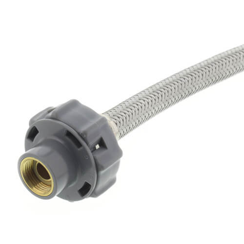 PRO1F12CS 12" Click Seal Braided Stainless Steel Hose Faucet Connector (3/8" Compression x 1/2" FIP)