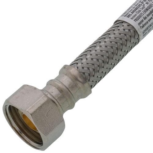 Main product image of PRO1F12 12" Braided Stainless Steel Hose Faucet Connector (3/8" Compression x 1/2" FIP)
