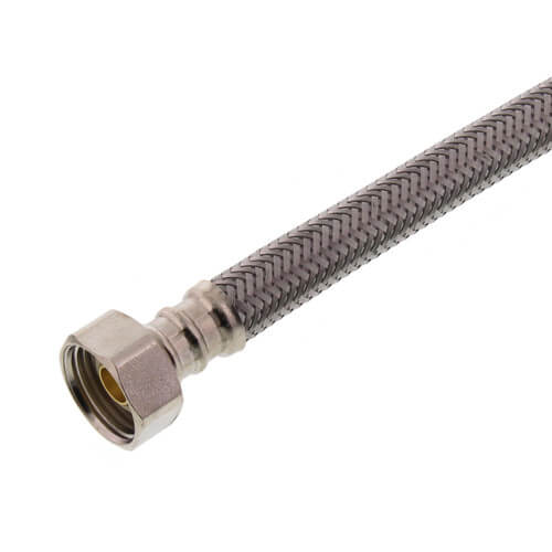 PRO1F16 16" Braided Stainless Steel Hose Faucet Connector (3/8" Compression x 1/2" FIP)