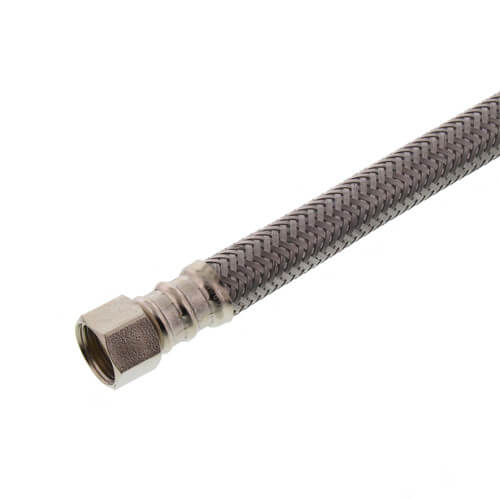 PRO1F16 16" Braided Stainless Steel Hose Faucet Connector (3/8" Compression x 1/2" FIP)