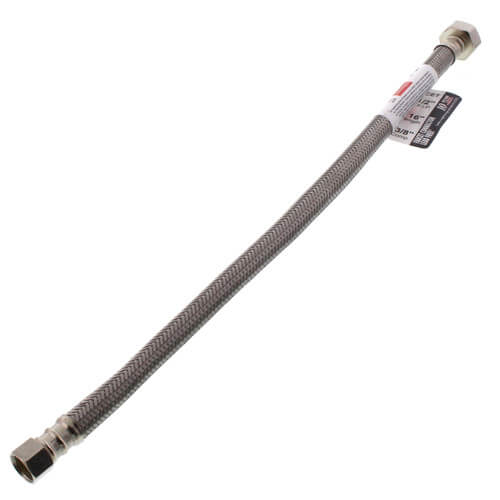 PRO1F16 16" Braided Stainless Steel Hose Faucet Connector (3/8" Compression x 1/2" FIP)