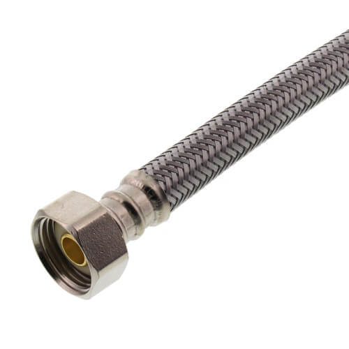PRO1F20 20" Braided Stainless Steel Hose Faucet Connector (3/8" Compression x 1/2" FIP)