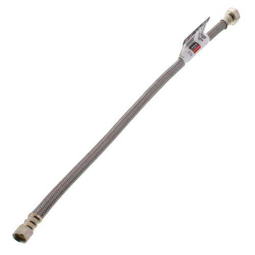 PRO1F20 20" Braided Stainless Steel Hose Faucet Connector (3/8" Compression x 1/2" FIP)