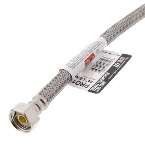 Main product image of PRO1F24 24" Braided Stainless Steel Hose Faucet Connector (3/8" Compression x 1/2" FIP)