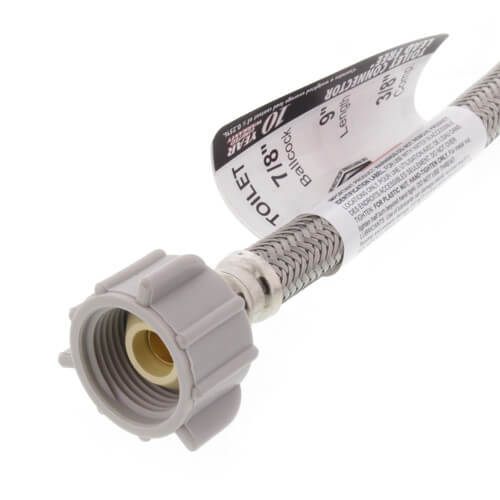 9" Pro-Series Braided Stainless Steel Hose Toilet Connector (3/8" Compression x 7/8" Ballcock)