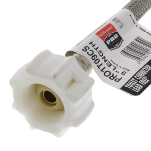Main product image of 9" Pro-Series Click Seal Braided Stainless Steel Hose Toilet Connector (3/8" Compression x 7/8" Ballcock)
