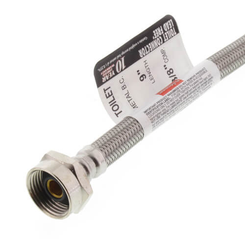 Main product image of 9" Pro-Series Braided Stainless Steel Hose Toilet Connector w/ Metal Nut (3/8" Compression x 7/8" Ballcock)