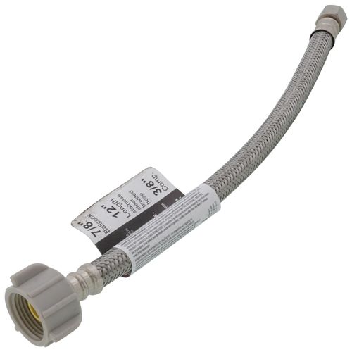 Main product image of PRO1T12 12" Braided Stainless Steel Hose Toilet Connector (3/8" Comp. x 7/8" Ballcock)