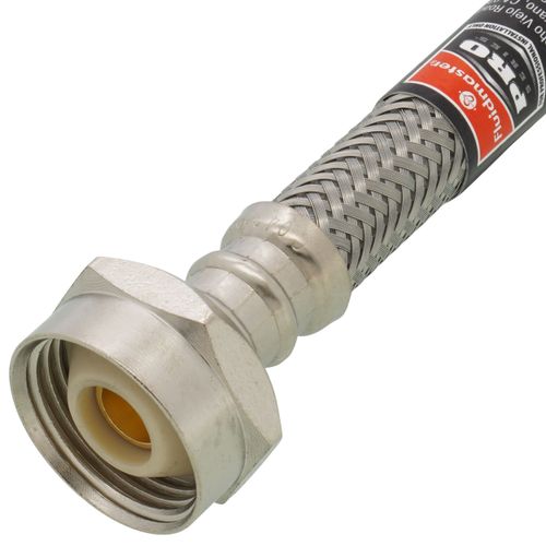 Main product image of 12" Pro-Series Braided Stainless Steel Hose Toilet Connector w/ Metal Nut (3/8" Compression x 7/8" Ballcock)