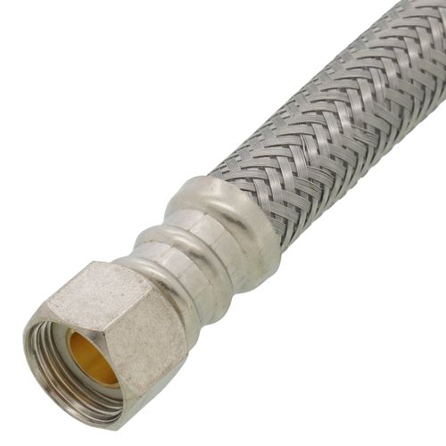 Main product image of 16" Pro-Series Braided Stainless Steel Hose Toilet Connector w/ Metal Nut (3/8" Compression x 7/8" Ballcock)