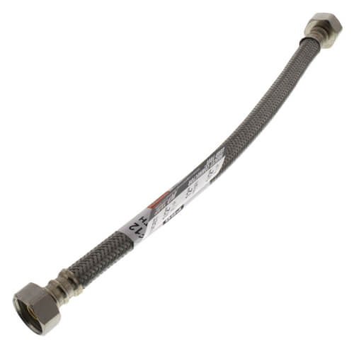 Main product image of 12" Pro-Series Braided Stainless Steel Hose Faucet Supply Connector (1/2 FIP x 1/2" FIP)