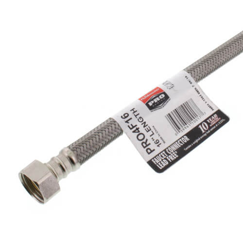 Main product image of 16" Pro-Series Braided Stainless Steel Hose Faucet Supply Connector (1/2 FIP x 1/2" FIP)