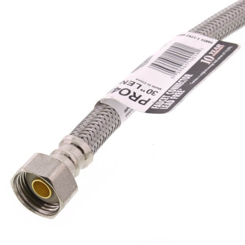 Main product image of 30" Pro-Series Braided Stainless Steel Hose Faucet Supply Connector (1/2 FIP x 1/2" FIP)