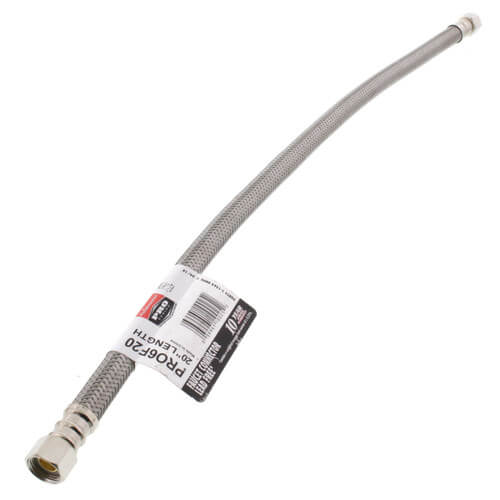 Main product image of 20" Pro-Series Braided Stainless Steel Hose Faucet Supply Connector (3/8" x 3/8" Compression Thread)