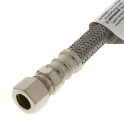 Main product image of PRO8F12 12" Pro Series Braided Stainless Steel Hose Faucet Connector (3/8" Compression x 3/8" O.D. Compression)