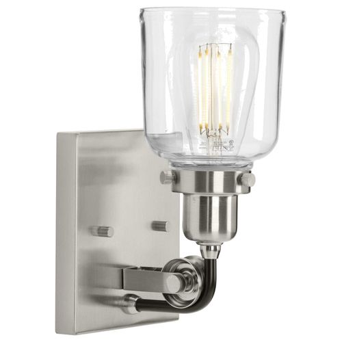 Main product image of Rushton 1 Light Clear Glass Bath Vanity Light (Brushed Nickel), P300226-009