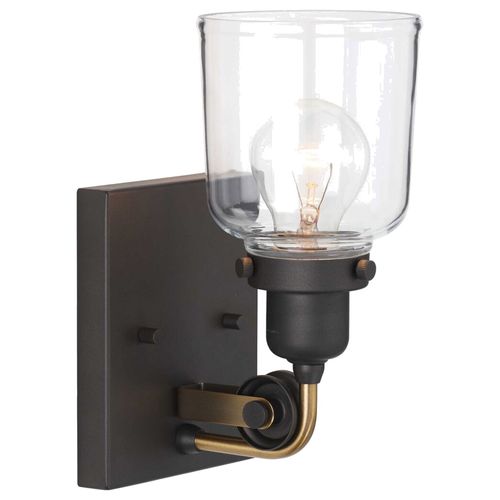 Main product image of Rushton 1 Light Clear Glass Bath Vanity Light (Graphite), P300226-143